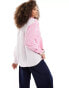 Фото #6 товара Vero Moda oversized cotton shirt in irregular pink stripe