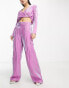 Something New X Madeleine Pedersen cargo pant co-ord in iridescent purple