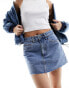 Cotton On classic denim mini skirt in off shore blue