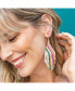 Фото #2 товара rainbow stripe luxe earring with fringe 4.25"