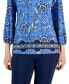 Фото #3 товара Women's Printed 3/4 Sleeve Square-Neck Top, Created for Macy's