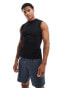 ASOS 4505 Seamless rib muscle fit training tank in black