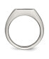 Stainless Steel Polished Carbon Fiber Inlay Signet Ring