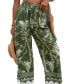 Фото #1 товара Брюки CUPSHE женские Зеленые тропические широкие брюки для курорта