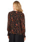 Women's Floral Print Foil Dot Blouson-Sleeve Blouse