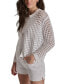 ფოტო #3 პროდუქტის Women's Open-Stitch Drop-Shoulder Cardigan Sweater