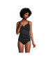 Women's Long V-Neck Wrap Underwire Tankini Swimsuit Top Adjustable Straps
