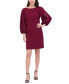 ფოტო #1 პროდუქტის Women's Boat-Neck Signature Crepe Shift Dress