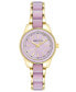 ფოტო #1 პროდუქტის Women's Gold-Tone Alloy with Lavender Plastic Bracelet Watch, 30mm