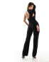 ASOS DESIGN one sleeve cut away jumpsuit in black