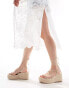 Фото #4 товара Stradivarius platform wedge espadrille in gold