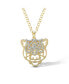 Фото #1 товара Womens Tiger Necklace 17" + 2" - Gold-Tone Tiger Pendant Necklace with Rhinestones