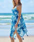 ფოტო #1 პროდუქტის Women's Sleeveless V-Neck Handkerchief Hem Midi Cover-Up