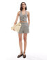 Bershka halterneck linen waistcoat co-ord in grey grau, L - EU 40 - фото #2