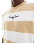 Tommy Jeans regular bold stripe t-shirt in sand multi