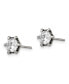 Stainless Steel Antiqued and Polished CZ Earrings