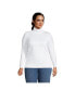 Фото #1 товара Plus Size Lightweight Fitted Long Sleeve Turtleneck Tee