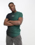 Фото #1 товара Hollister x ASOS exclusive centre logo ombre curved hem t-shirt in black/green