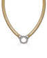 Фото #1 товара Macy's diamond Circle Tubogas 18" Statement Necklace (1/3 ct. t.w.) in Sterling Silver & 14k Gold-Plate