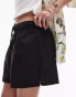 Topshop co-ord linen blend beach shorts in black