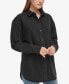 Фото #3 товара Women's Cotton Oversized Denim Overshirt Jacket