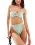 Vero Moda mix and match high waisted brazilian bikini bottoms in green tie dye