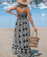 Women's Ornate Print Slit Maxi Beach Dress