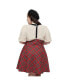 Plus Size 1950s Suspender Flare Skirt