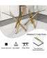 Фото #6 товара Modern Glass Dining Table for 6-8 with Golden Metal Legs