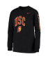 ფოტო #3 პროდუქტის Big Boys Black USC Trojans Arch & Logo 2-Hit Long Sleeve T-shirt