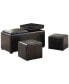 Avalon Faux Leather 5-Piece Storage Ottoman