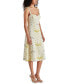 Фото #3 товара Women's Carlynn Floral-Print Pointelle Bow-Sleeve Smocked-Back Dress