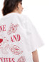 Фото #4 товара ASOS DESIGN oversized t-shirt with wine and oysters in graphic in white