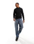 Selected Homme slim fit long sleeve polo in black