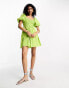 River Island mini dress with ruched bodice in green