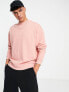 Фото #3 товара ASOS Actual oversized sweatshirt with health and wellbeing logo back print in pink