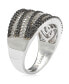 Фото #2 товара Suzy Levian Sterling Silver Cubic Zirconia Pave White & Black Wrap Ring
