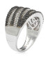 ფოტო #2 პროდუქტის Suzy Levian Sterling Silver Cubic Zirconia Pave White & Black Wrap Ring