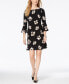 Printed Jersey Bell Sleeve A-line Dress