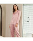 Фото #3 товара Women's 22 Momme Full Length Silk Pajamas Set