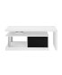 Buck II Coffee Table with Swivel Top In White & Black High Gloss Finish