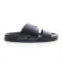 Фото #1 товара Bruno Magli Sicily MB2SICA6 Mens Black Leather Slip On Slides Sandals Shoes 9