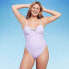 Women's Shirred Detail Underwire High Leg Extra Cheeky One Piece Swimsuit -