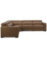 Фото #10 товара Nevio 124" 5-Pc. Leather Sectional with 2 Power Recliners and Headrests, Created For Macy's