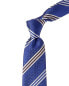 Фото #1 товара Canali Blue Stripe Silk Tie Men's Blue Os