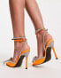 Фото #2 товара Public Desire Midnight heeled shoes in orange satin