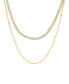 ფოტო #4 პროდუქტის Double Row Chain with Cubic Zirconia Tennis Necklace and Clip Chain Necklace