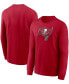 Фото #1 товара Men's Red Tampa Bay Buccaneers Primary Logo Long Sleeve T-shirt