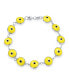 Protection Good Luck Amulet Turkish Opaque Yellow Glass Bead Evil Eye Bracelet For Women Sterling Silver 7.5 Inch