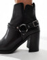 ALDO Catasetum Biker Heeled Ankle Boot in Black